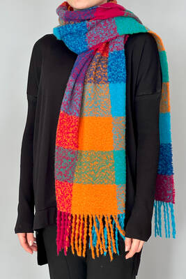 Remsa - Fringed Bouclé Scarf 42X205 cm 1256 Pink (1)