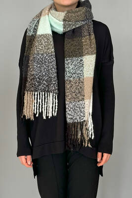 Remsa - Fringed Bouclé Scarf 45X200 cm 1292 Black