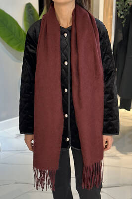 Remsa - Fringed Bouclé Scarf Shawl 45x200 cm 1285 Burgundy (1)