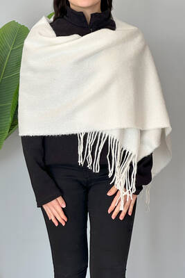Remsa - Fringed Bouclé Scarf Shawl 45X200 cm Ecru 1285