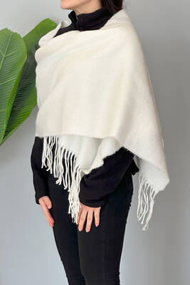 Remsa - Fringed Bouclé Scarf Shawl 45X200 cm Ecru 1285 (1)