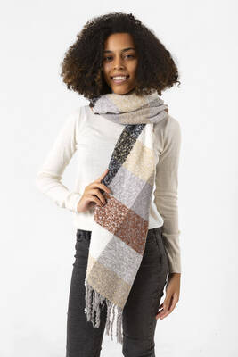 Remsa - Fringed Boucle Scarf 44X195 cm 1283 Brown