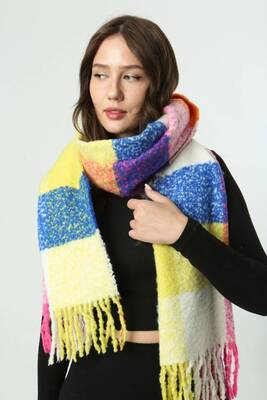 Remsa - Fringed Boucle Scarf Shawl 40x210 cm 1256 Fuchsia (1)