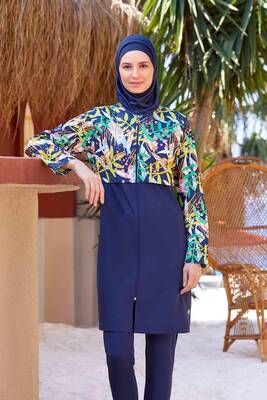 Rozamay - Full-Cover Burkini Valerie 9285 Dark Navy Blue Rozamay - Full-Cover Burkini Valerie 9285 Dark Navy Blue