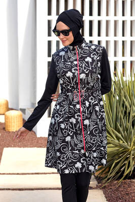 Maresiva - Full Cover Modest Swimsuit Set 2306 Black
