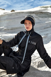 Adasea - Full Cover Modest Swimsuit Set in Black 1503