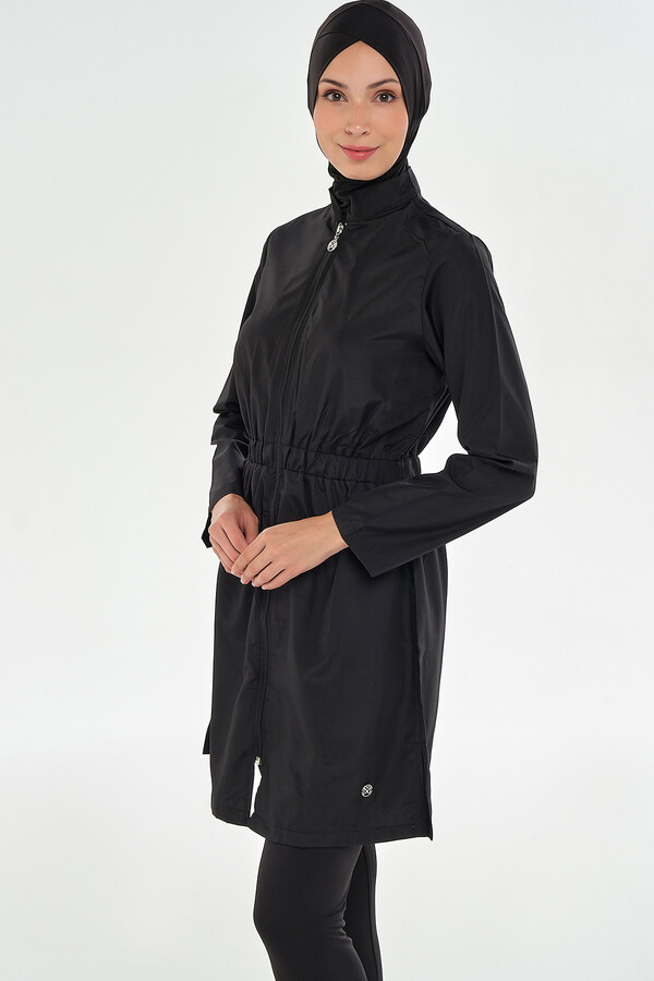 Full Cover Modest Swimwear Set 2404 in Black - Thumbnail