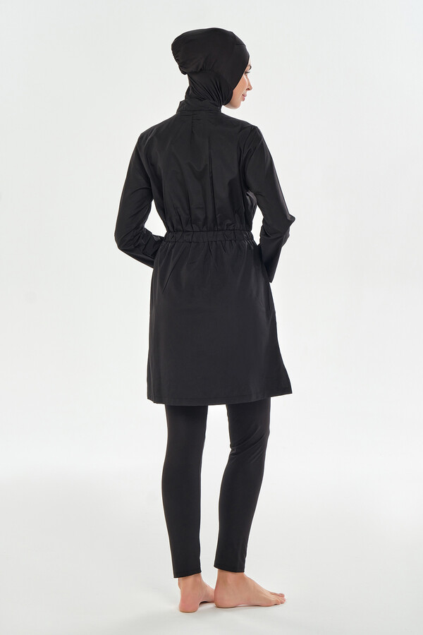 Full Cover Modest Swimwear Set 2404 in Black - Thumbnail