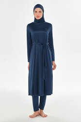 Rozamay - Full-Cover Modest Swimwear Set in Navy Blue