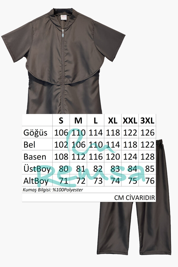 Full-Cover Parachute Short-Sleeve Semi-Covered Swimwear Set - Thumbnail