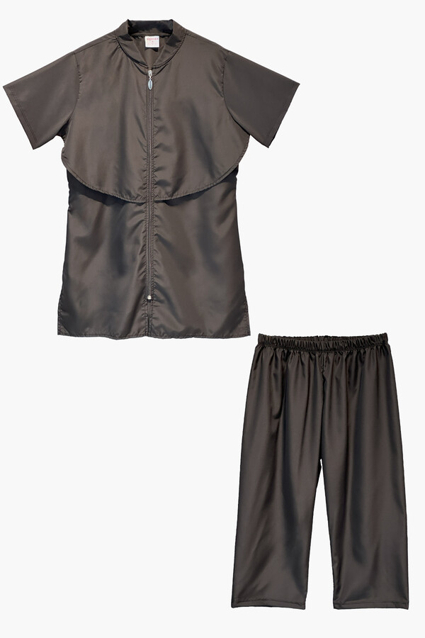 Full-Cover Parachute Short-Sleeve Semi-Covered Swimwear Set - Thumbnail