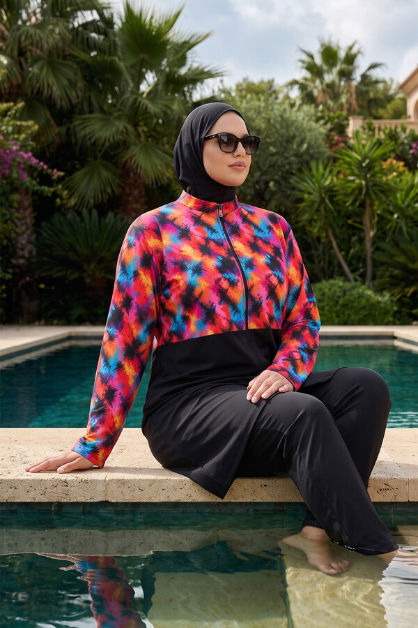 Full-Cover Swimsuit with Tunic Top and Shorts - Thumbnail