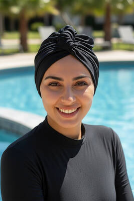 Remsa - Full-Cover Swimwear Bonnet R-987 Black (1)