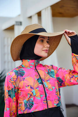 Remsa - Full-Cover Swimwear Set Hale Tropical Print