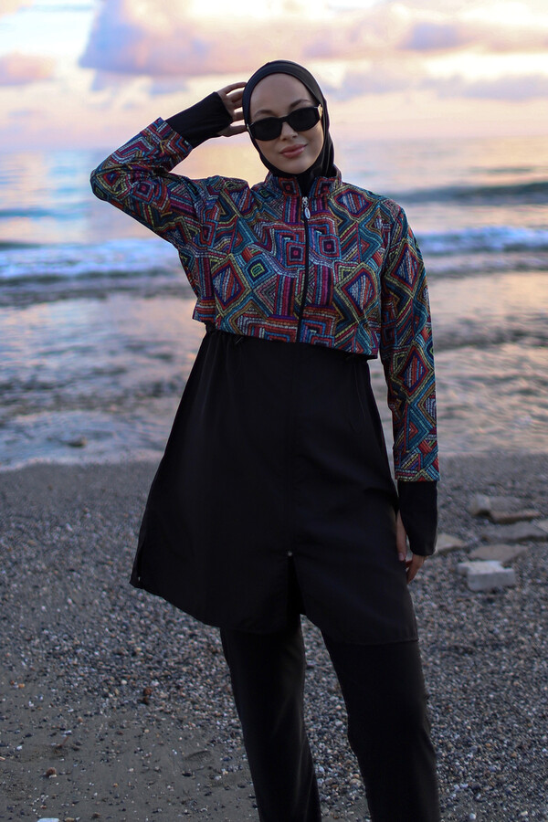 Full-Cover Swimwear Set Hale Kilim - Thumbnail