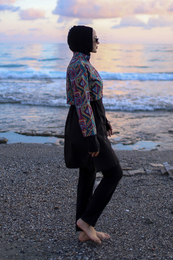Full-Cover Swimwear Set Hale Kilim - Thumbnail