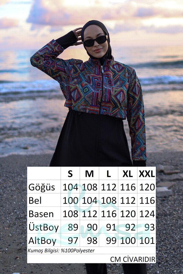 Full-Cover Swimwear Set Hale Kilim - Thumbnail