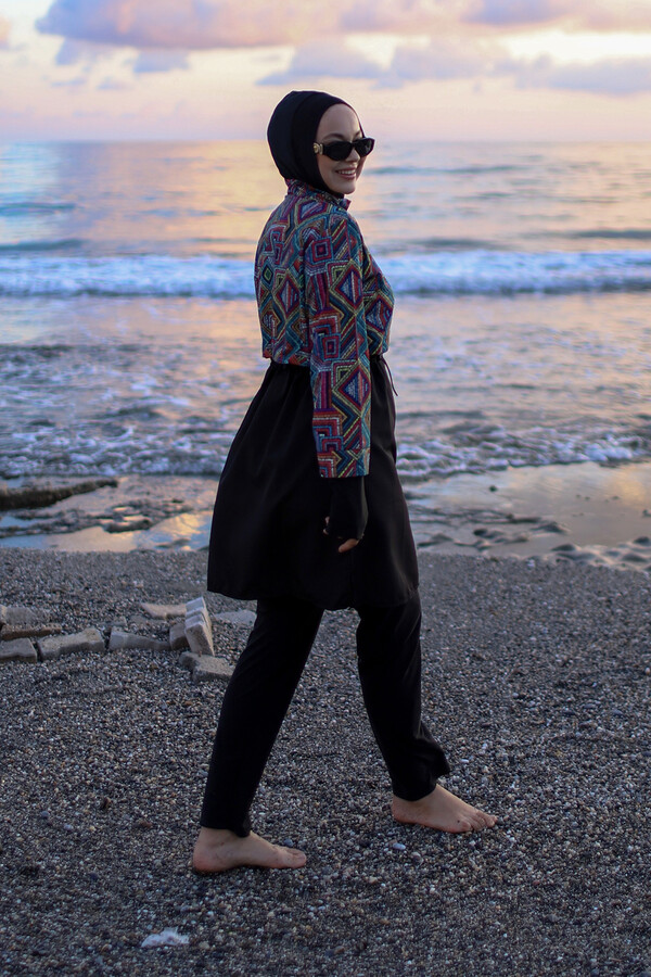 Full-Cover Swimwear Set Hale Kilim - Thumbnail
