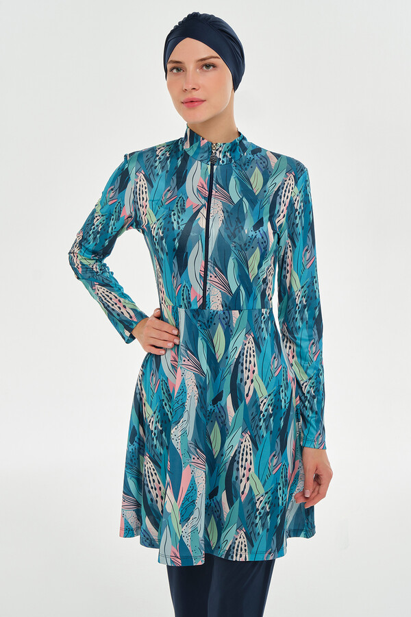 Full-Cover Swimwear Set with Tunic and Accessories - Thumbnail
