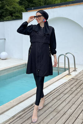 Remsa - Full Coverage Burkini Kara 2453 Black (1) Remsa - Full Coverage Burkini Kara 2453 Black (1)