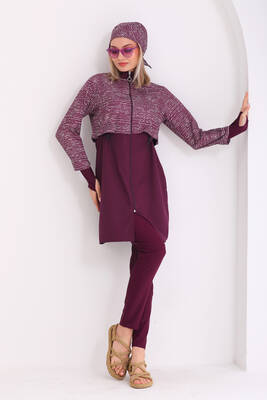 Remsa - Full Coverage Burkini Pera 2322 Dot Purple Remsa - Full Coverage Burkini Pera 2322 Dot Purple