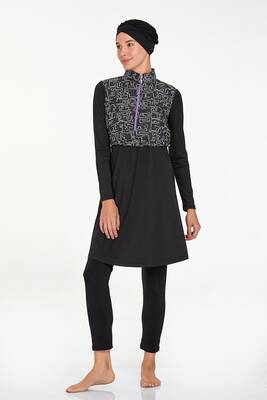 Adasea - Full Coverage Hijab Swimsuit Zeyden 4538 Black (1) Adasea - Full Coverage Hijab Swimsuit Zeyden 4538 Black (1)