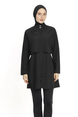 Haliç Mayo - Full Coverage Long Sleeve Modest Swimsuit Set 6201 Black (1)