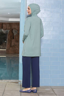 Armes - Full-Coverage Lycra Swimsuit with Front Pocket 1254 Mint (1) Armes - Full-Coverage Lycra Swimsuit with Front Pocket 1254 Mint (1)