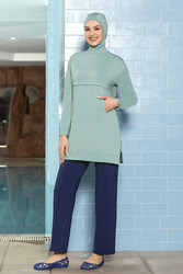 Armes - Full-Coverage Lycra Swimsuit with Front Pocket 1254 Mint