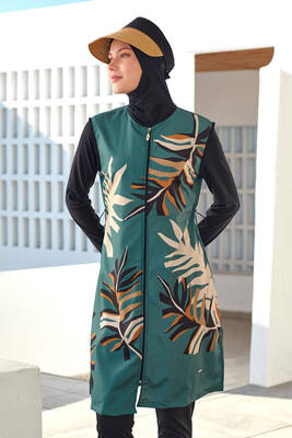 Adasea - Full Coverage Modest Swimsuit 1305 Black05