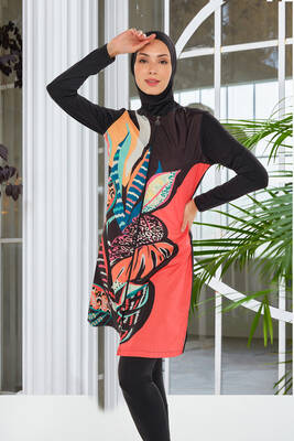 Maresiva - Full Coverage Modest Swimsuit 2302 Black Maresiva - Full Coverage Modest Swimsuit 2302 Black