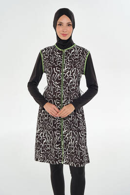 Maresiva - Full Coverage Modest Swimsuit 2305 Black (1) Maresiva - Full Coverage Modest Swimsuit 2305 Black (1)