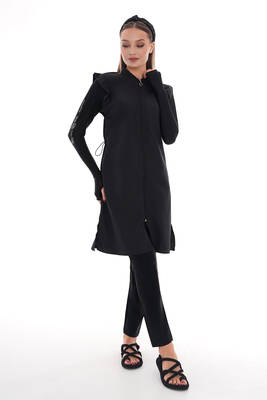 Emayo - Full Coverage Modest Swimsuit 2511 Bahar Black Emayo - Full Coverage Modest Swimsuit 2511 Bahar Black