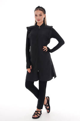 Emayo - Full Coverage Modest Swimsuit 2511 Bahar Black (1) Emayo - Full Coverage Modest Swimsuit 2511 Bahar Black (1)