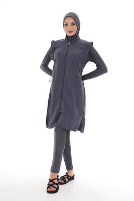 Emayo - Full Coverage Modest Swimsuit 2511 Bahar Grey (1) Emayo - Full Coverage Modest Swimsuit 2511 Bahar Grey (1)