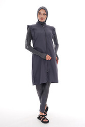 Emayo - Full Coverage Modest Swimsuit 2511 Bahar Grey