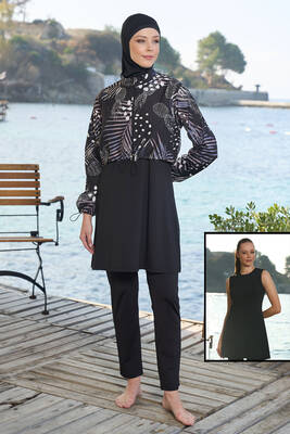 Estiva - Full-Coverage Modest Swimsuit 25971 Black Estiva - Full-Coverage Modest Swimsuit 25971 Black