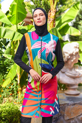 Rozamay - Full Coverage Modest Swimsuit 3307 Black