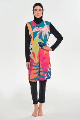 Rozamay - Full Coverage Modest Swimsuit 3307 Black (1) Rozamay - Full Coverage Modest Swimsuit 3307 Black (1)