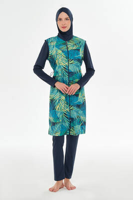 Rozamay - Full Coverage Modest Swimsuit 3309 Dark Navy (1) Rozamay - Full Coverage Modest Swimsuit 3309 Dark Navy (1)