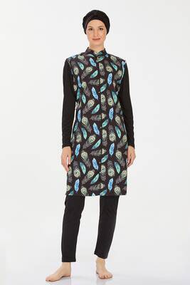 Rozamay - Full Coverage Modest Swimsuit Ahvi 9267 Black (1) Rozamay - Full Coverage Modest Swimsuit Ahvi 9267 Black (1)