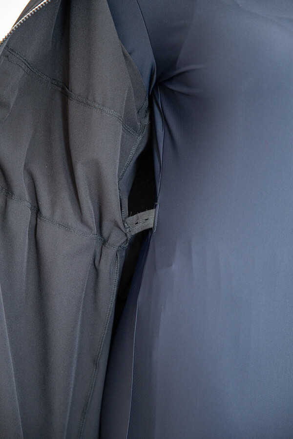 Full Coverage Modest Swimsuit Set with UV Protection and Zip Detail, Black - Thumbnail