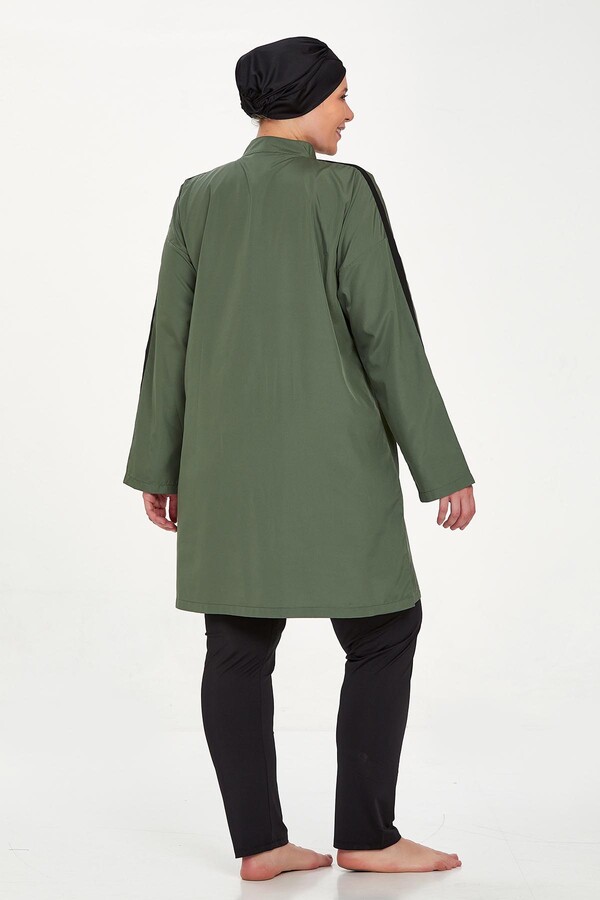 Plus Size Full Coverage Burkini Morgan Battal 1427 Khaki - Thumbnail