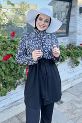 Remsa - Full Coverage Modest Swimsuit With Zipper T244-13 Black01