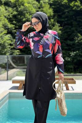 Remsa - Full Coverage Parachute Modest Swimsuit Aller 2403 Flower