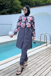 Remsa - Full Coverage Parachute Modest Swimsuit Aller 2403 Gray