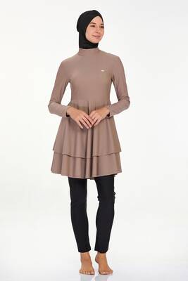 Adasea - Full-Coverage Stretchy Modest Swimsuit Binna 4442 Beige (1) Adasea - Full-Coverage Stretchy Modest Swimsuit Binna 4442 Beige (1)