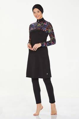 Maresiva - Full Covered Modest Swimsuit Annabelle 8217 Black (1)