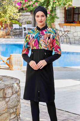 Maresiva - Full Covered Modest Swimsuit Beatrıce 8262 Black Maresiva - Full Covered Modest Swimsuit Beatrıce 8262 Black