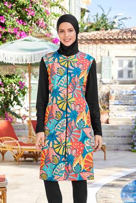 Maresiva - Full Covered Modest Swimsuit Elız 8254 Black Maresiva - Full Covered Modest Swimsuit Elız 8254 Black